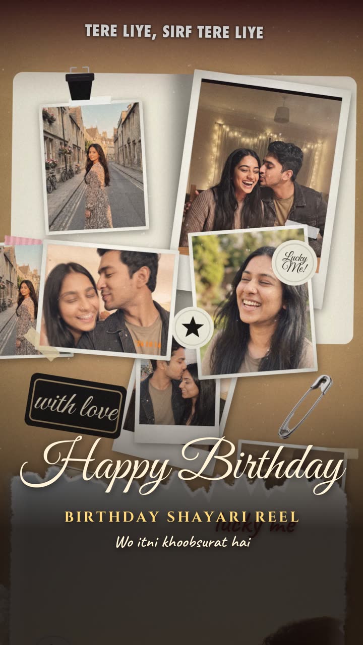 Birthday Shayari Reel — Wo Itni Khoobsurat Hai — free VN template alternative